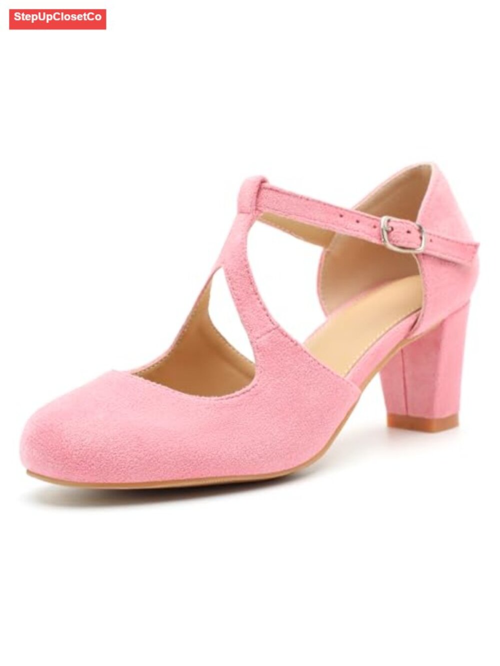 Women's Vintage T-Strap Mary Jane Pumps Block Heel Dress Shoes